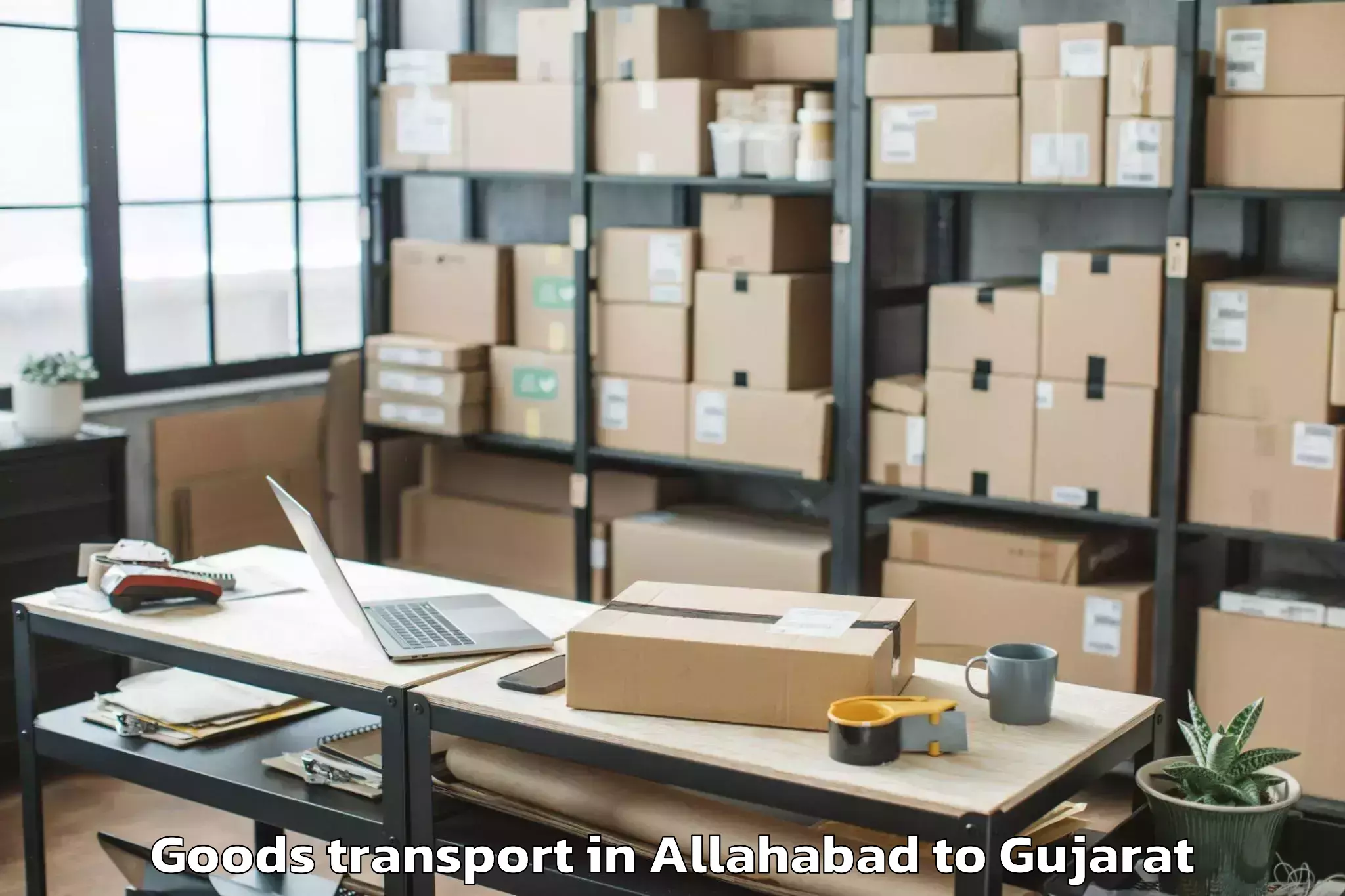 Allahabad to Kamdhenu University Gandhinaga Goods Transport Booking